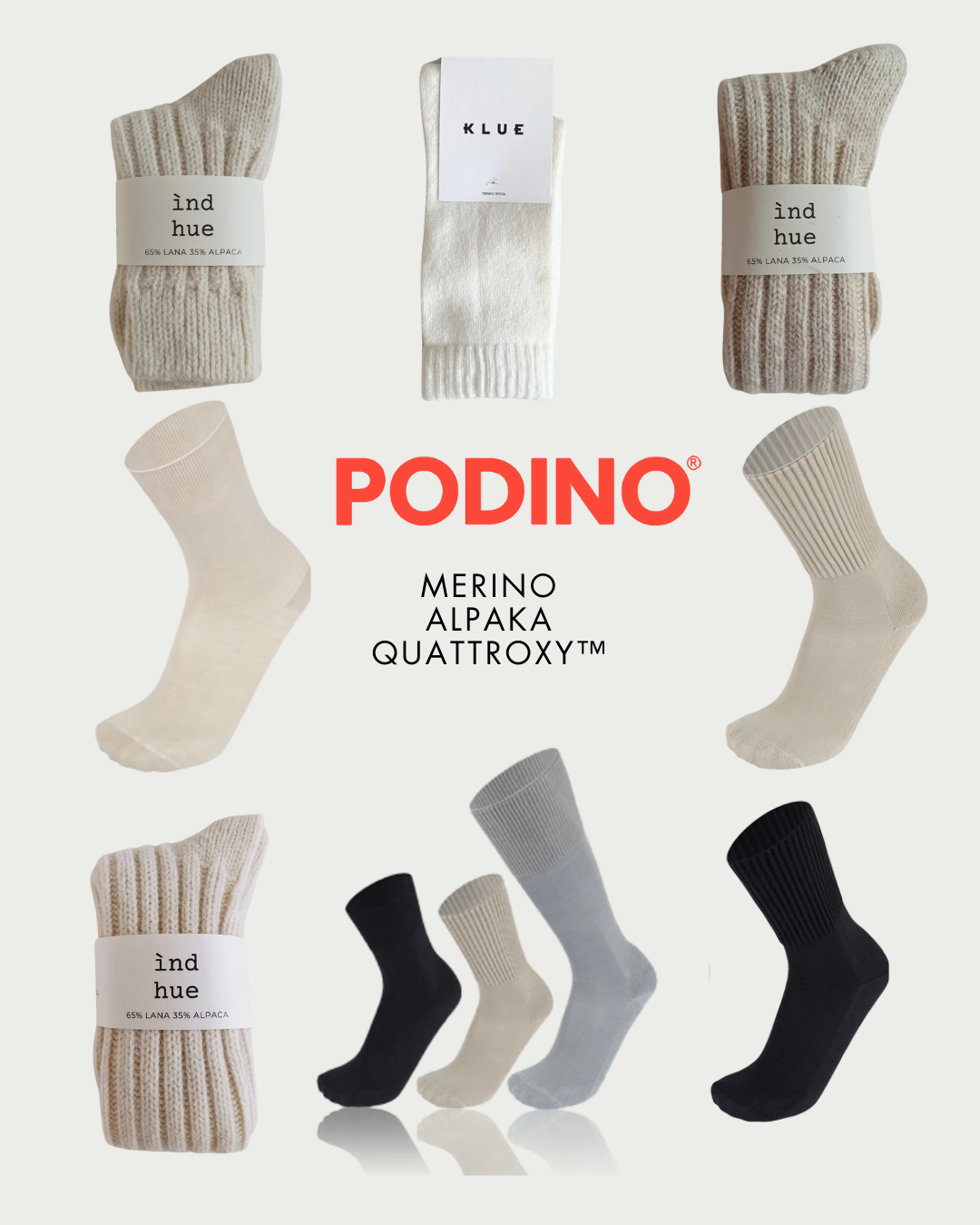 Skarpety z wełny, alpaki i przędzy bioceramicznej Quattroxy 