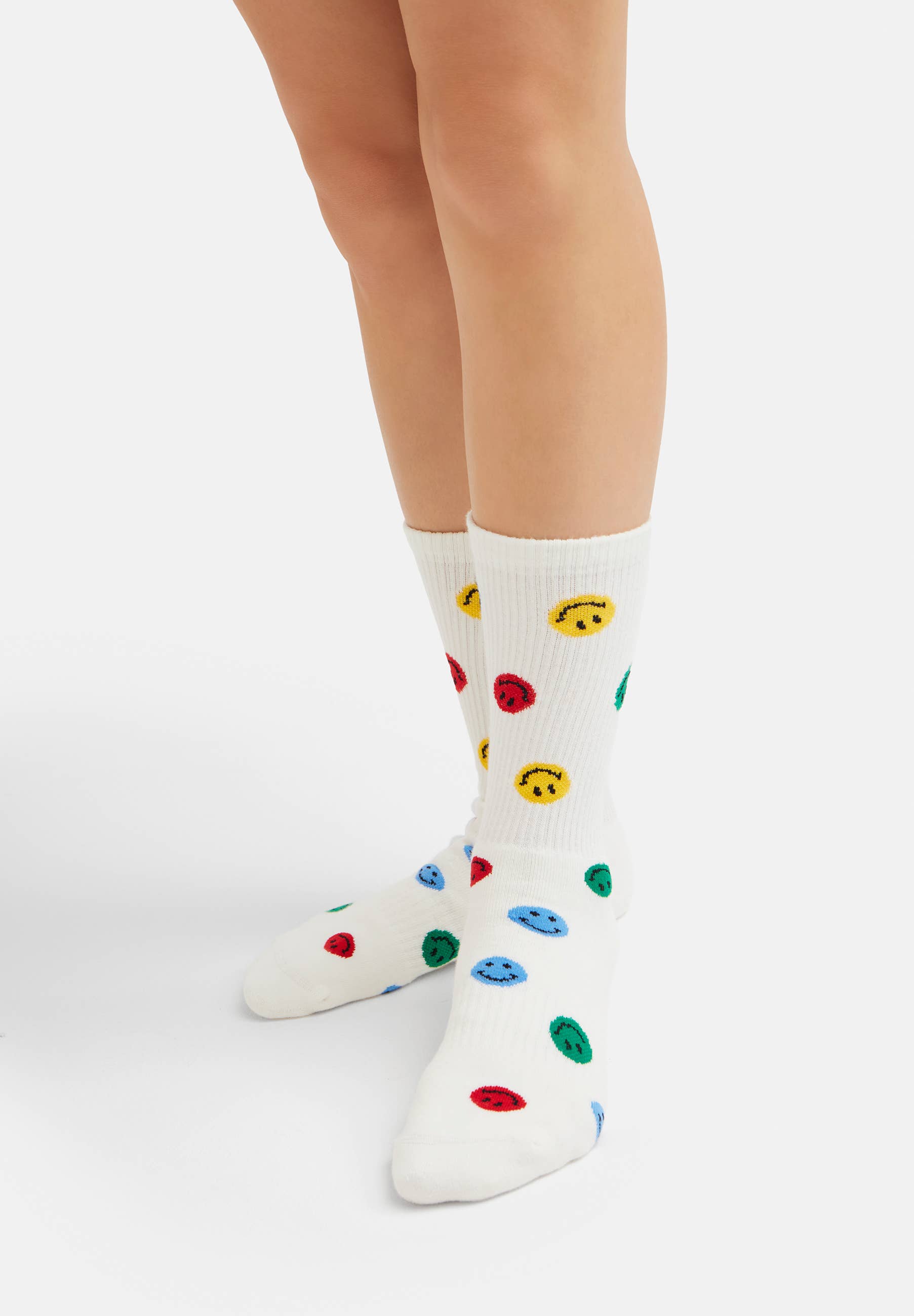 Organiczne skarpety typu crew z bio bawełny - 2-pak prezentowy „Smile”