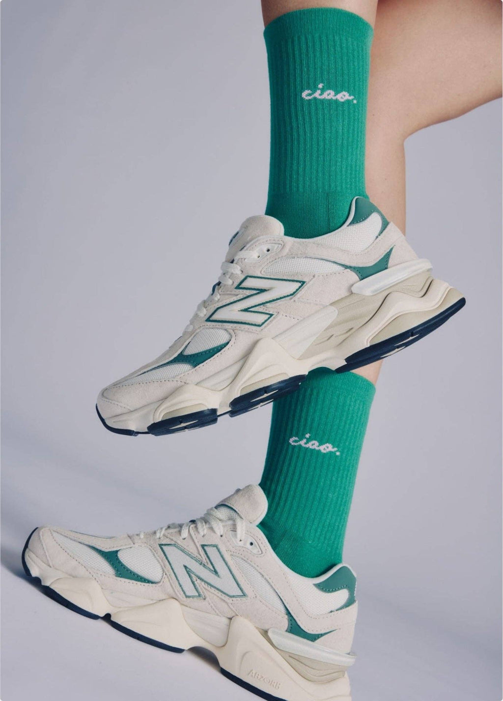 Organiczne skarpety typu crew z bio bawełny - 3-PAK – VOILÀ, BONJOUR, CIAO