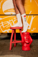 Skarpety z organicznej bawełny typu crew Moshi Moshi Japanese