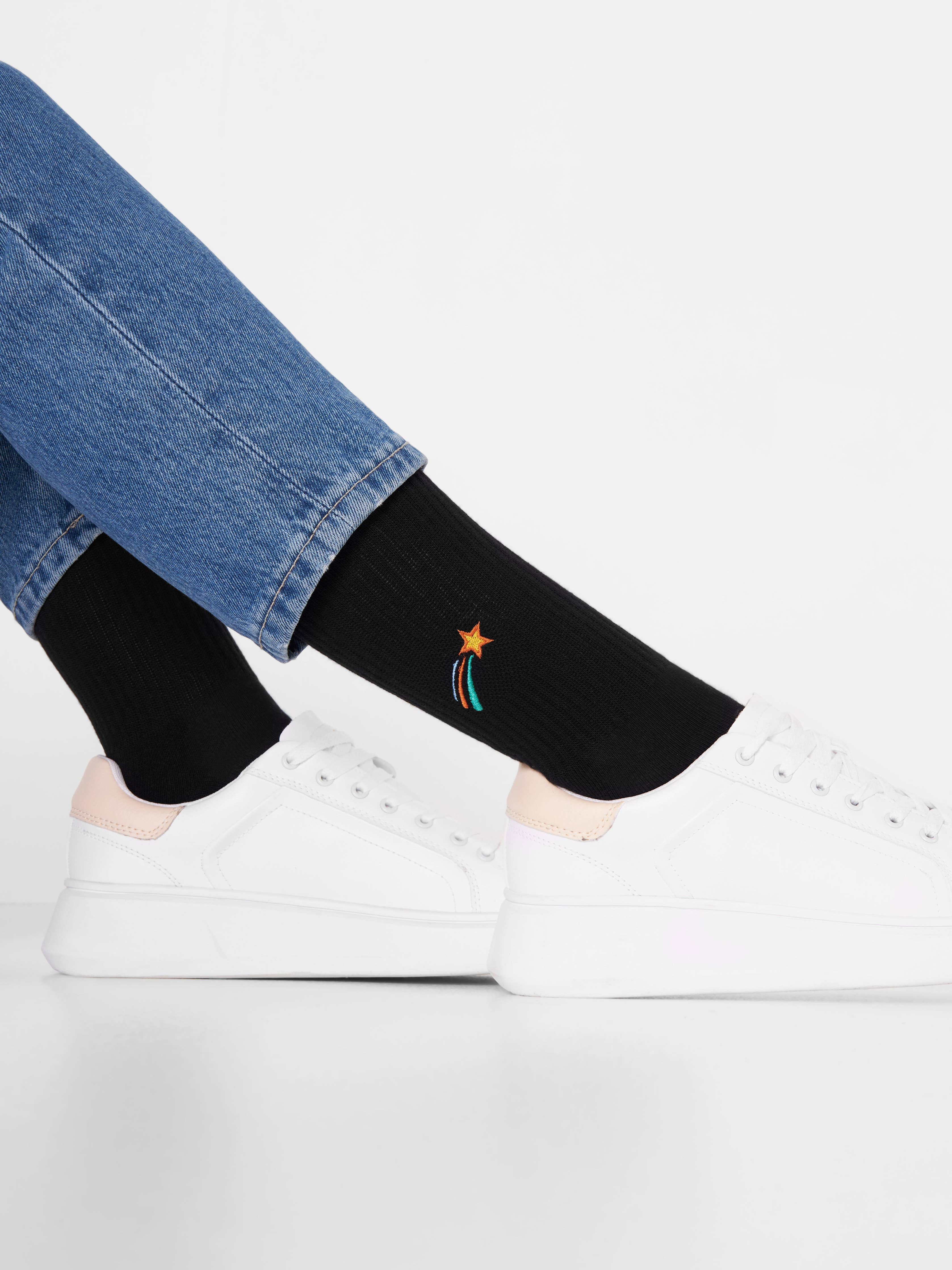 Organiczne skarpety typu crew z bio bawełny - 2-pak prezentowy „Universe”