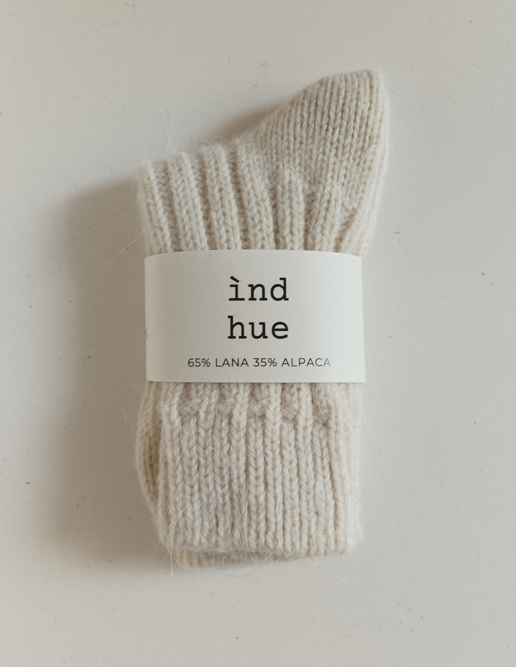 SKARPETKI Z WEŁNY I ALPAKI / 100% naturalne, kolor Natura