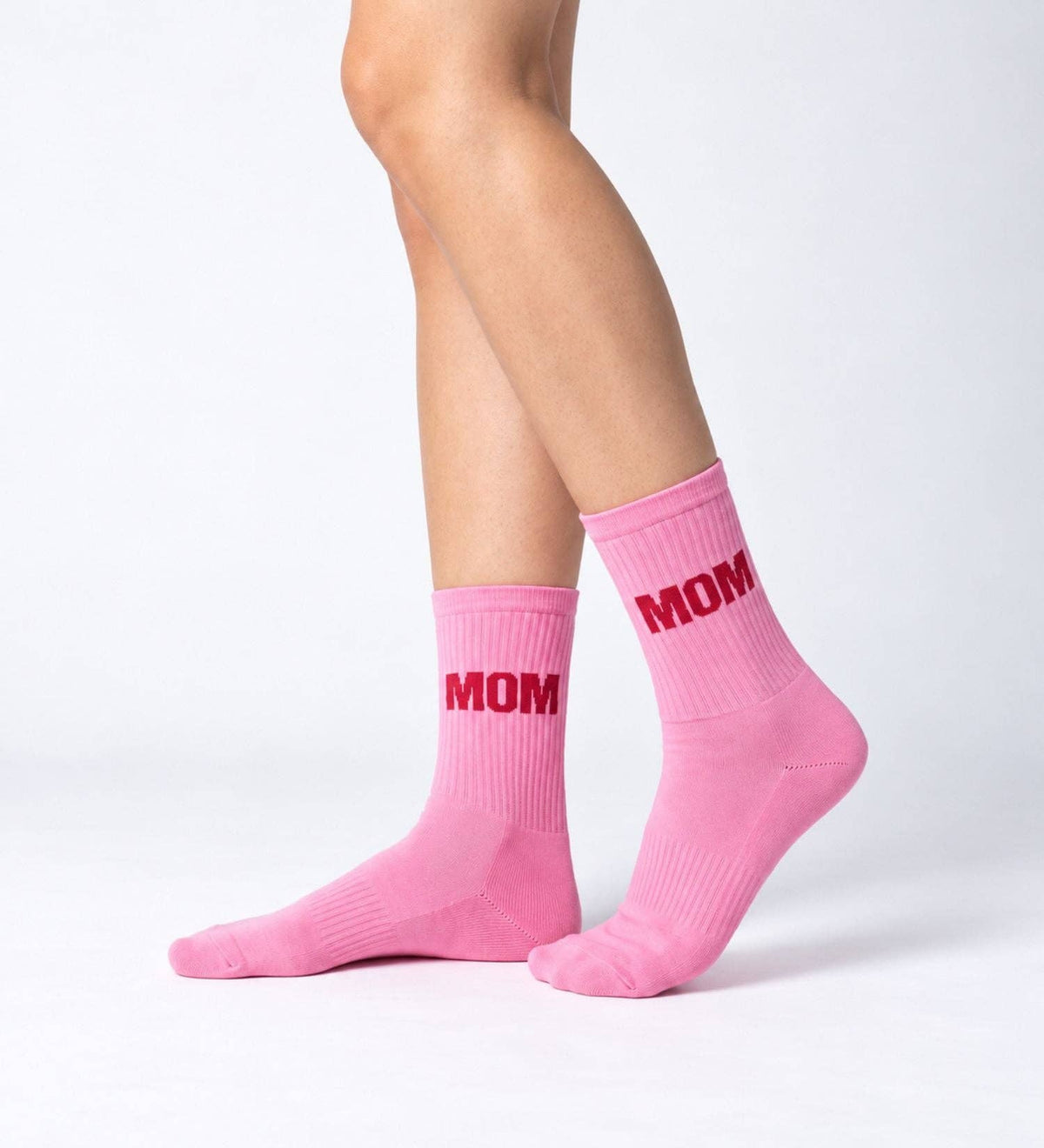 Organiczne skarpety typu crew z bio bawełny 3-PAK – MOM, COOL MOM CLUB ROSÉ, MOM PINK NO BAD DAYS CLUB