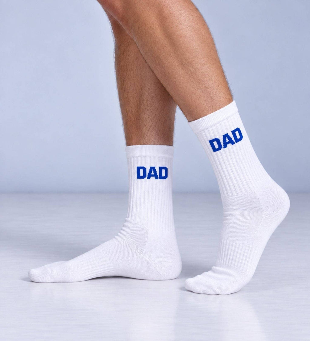 Organiczne skarpety typu crew z bio bawełny 3-PAK –  Cool Dad Club, Dad, Daddy Cool Blue NO BAD DAYS CLUB