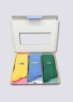 Organiczne skarpety typu crew z bio bawełny - 3-PAK – VOILÀ, BONJOUR, CIAO