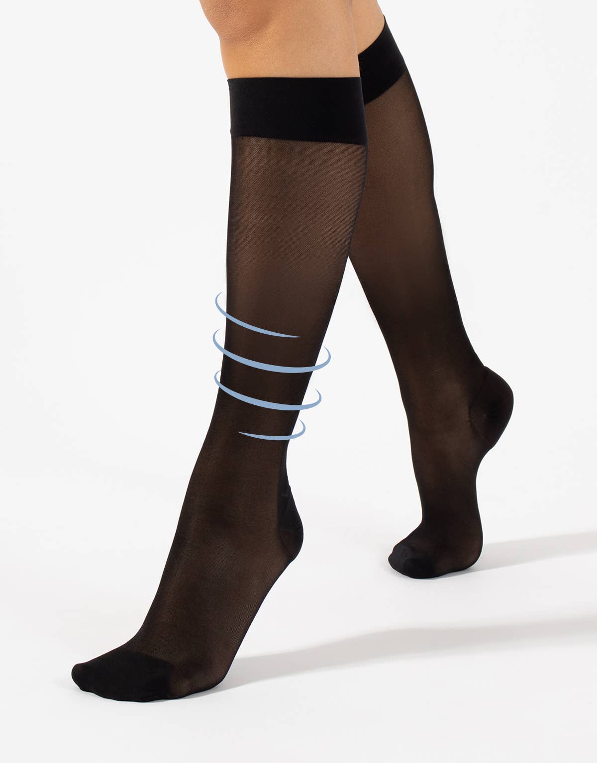 Strong Compression Knee High Socks 140 DEN, Travel Socks: Beige / L/XL