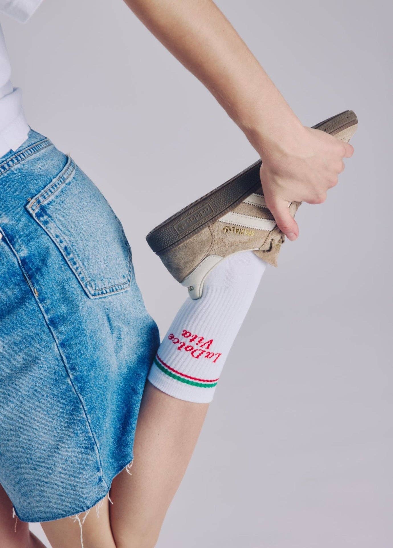 Skarpety z organicznej bawełny typu crew LA DOLCE VITA SOCKS