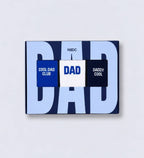 Organiczne skarpety typu crew z bio bawełny 3-PAK –  Cool Dad Club, Dad, Daddy Cool Blue NO BAD DAYS CLUB