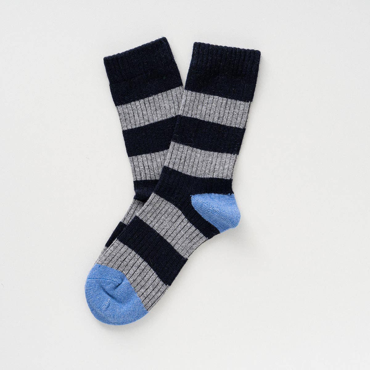Skarpety z wełny MERINO w paski | Navy and Grey: 41-46 WYSYŁKA W LISTOPADZIE