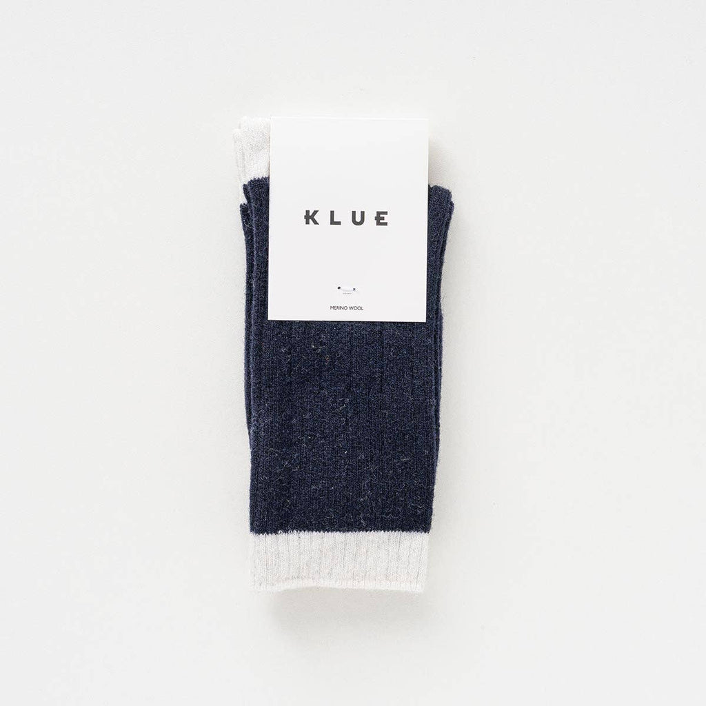 Skarpety z wełny Merino KLUE | Navy and white: 36-40 WYSYŁKA W LISTOPADZIE