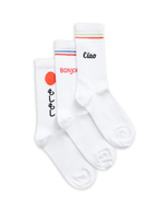 Organiczne skarpety typu crew z bio bawełny - 3-pak prezentowy „Paszport na podróż”