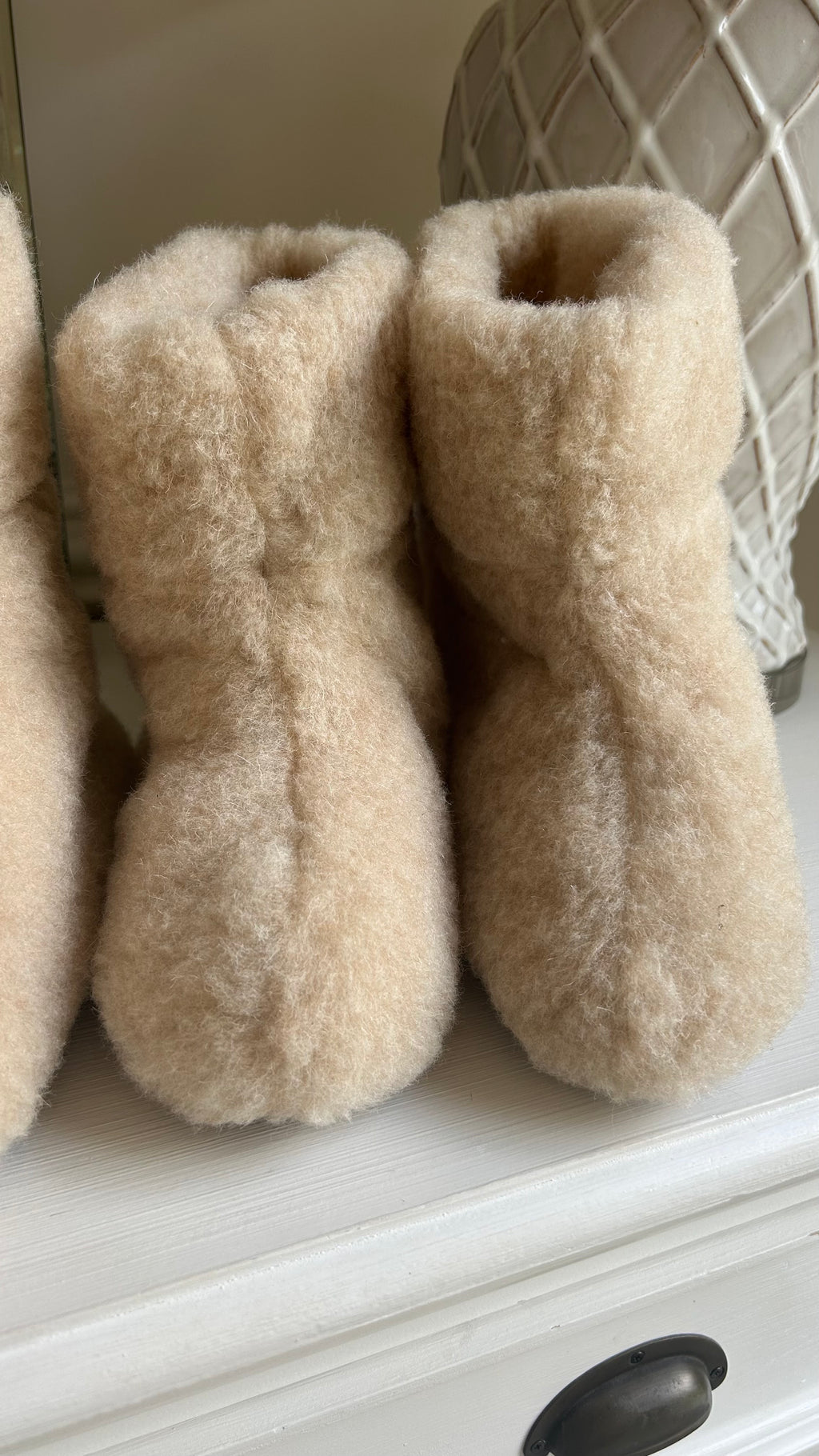 Wełniane kapcie wysokie 100% wełna