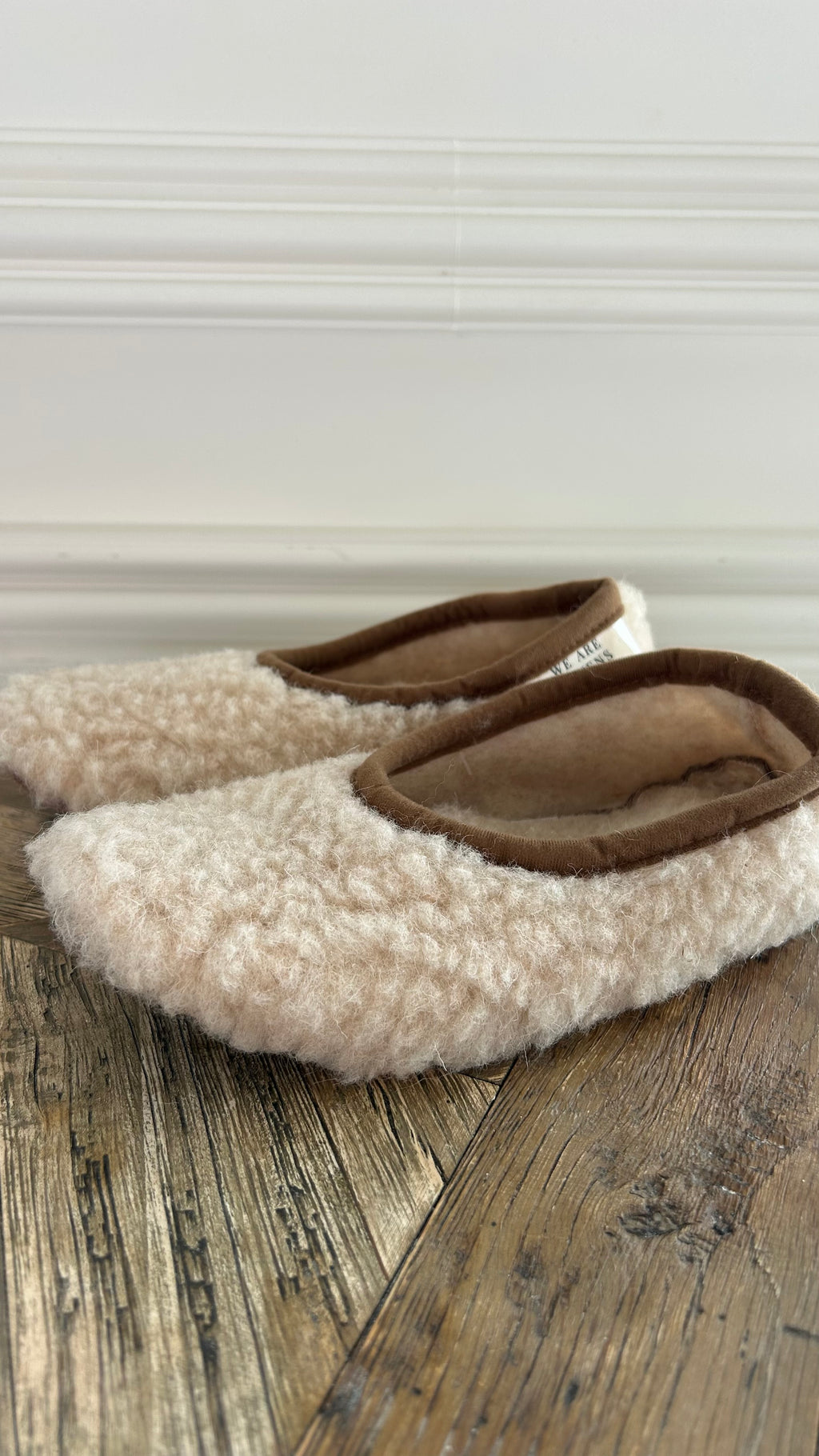 Kapcie balerina 100% wełna MERINO - Macchiato