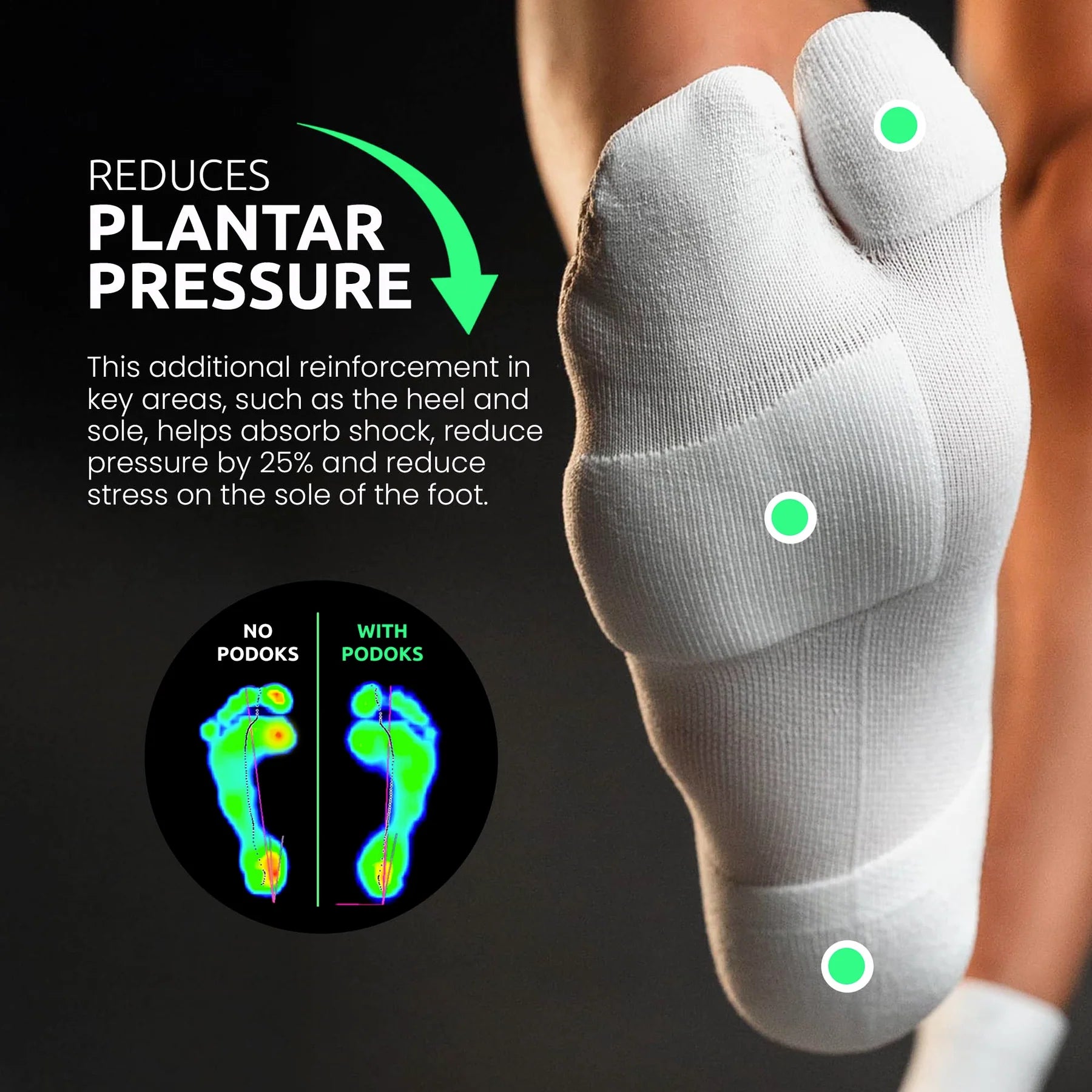 Zaawansowane skarpety ze wsparciem i na haluksy, białe, Podoks