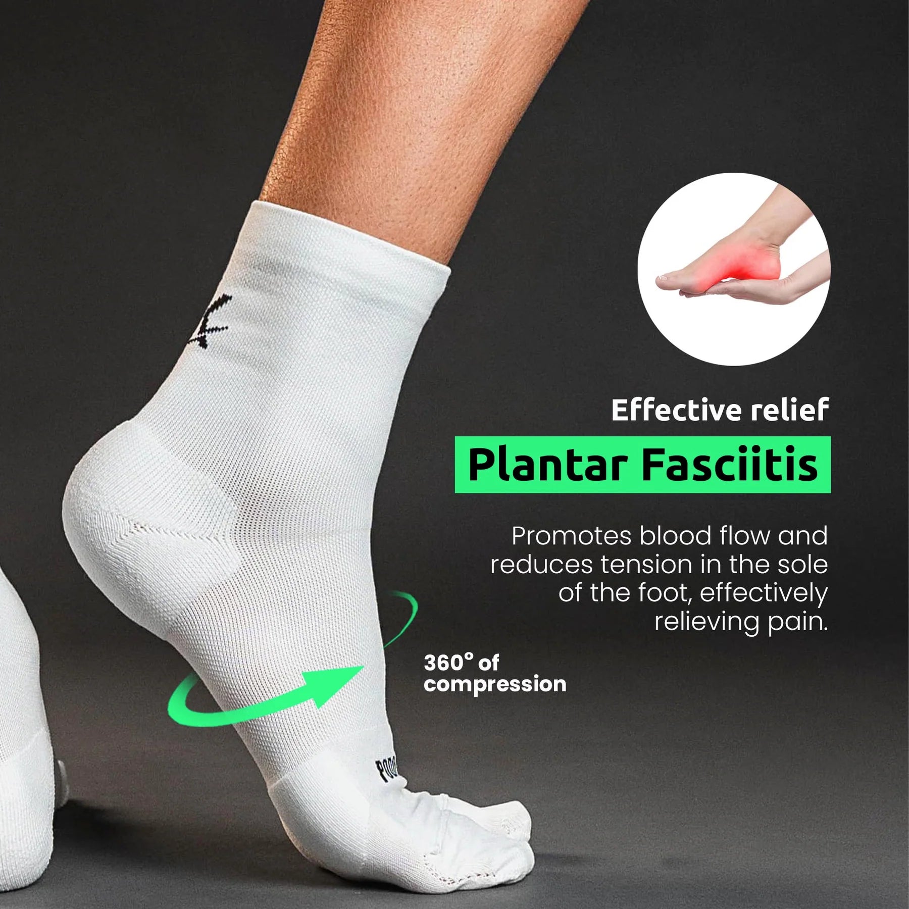 Zaawansowane skarpety ze wsparciem i na haluksy, białe, Podoks