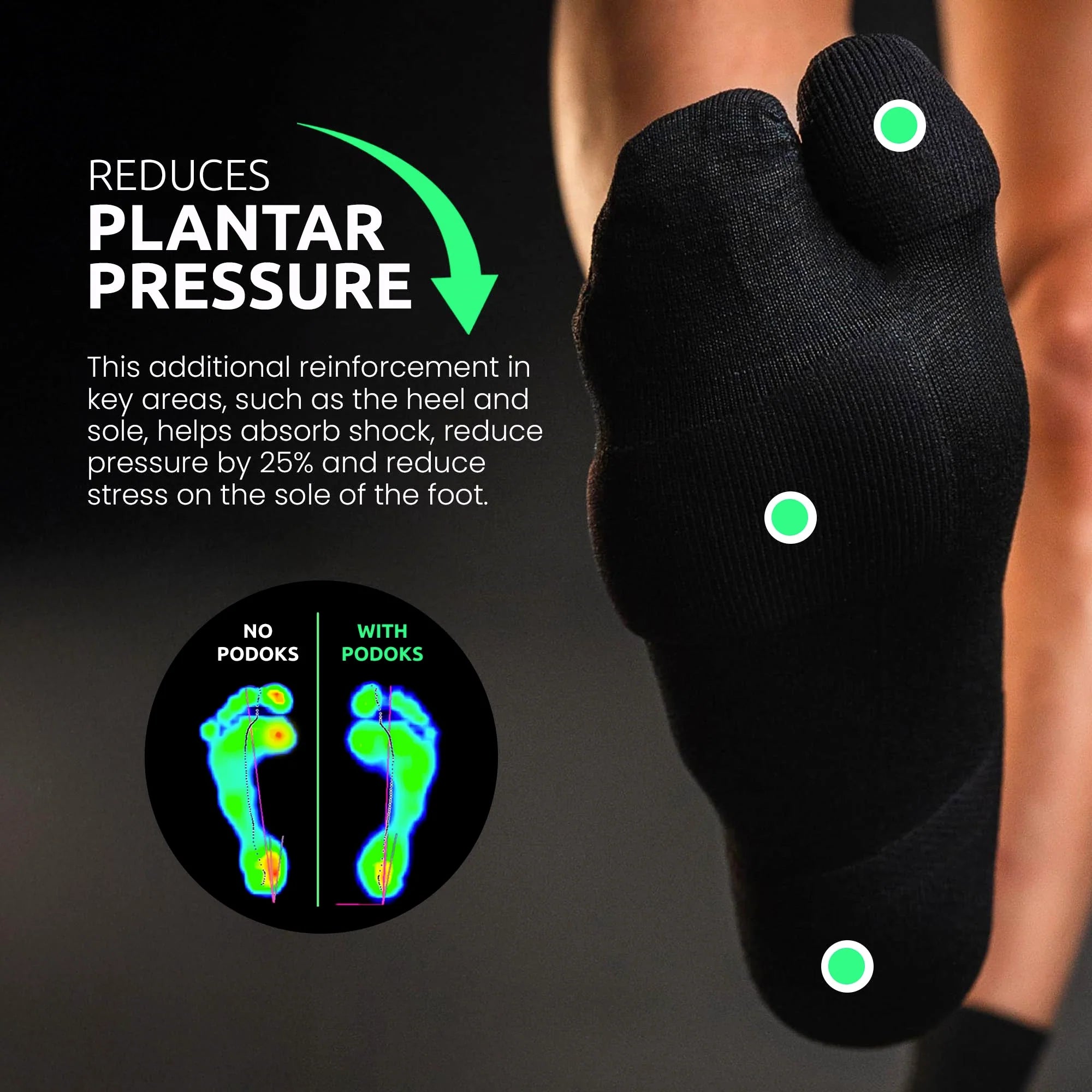 Skarpetki do biegania DŁUGIE czarne PODOKS