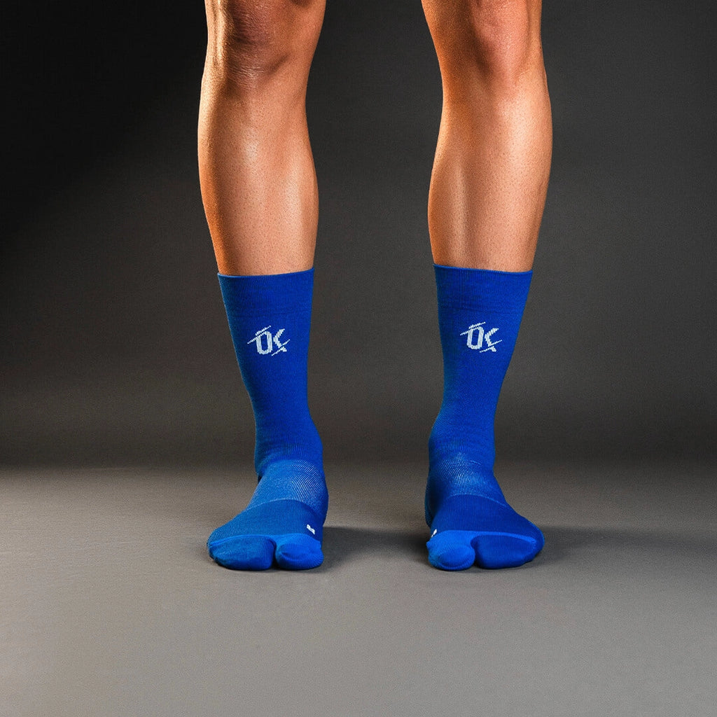 Skarpetki do biegania DŁUGIE niebieskie PODOKS