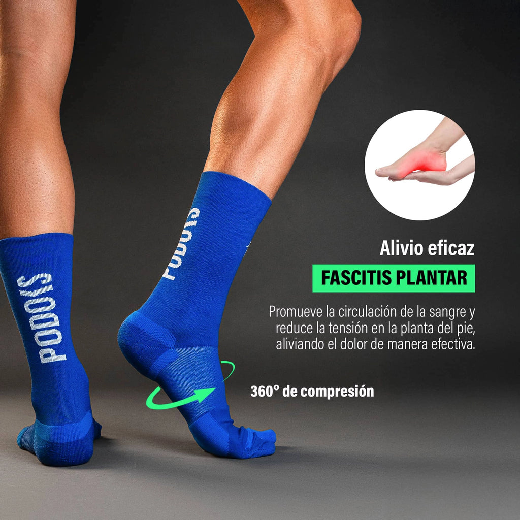 Skarpetki do biegania DŁUGIE niebieskie PODOKS