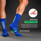 Skarpetki do biegania DŁUGIE niebieskie PODOKS