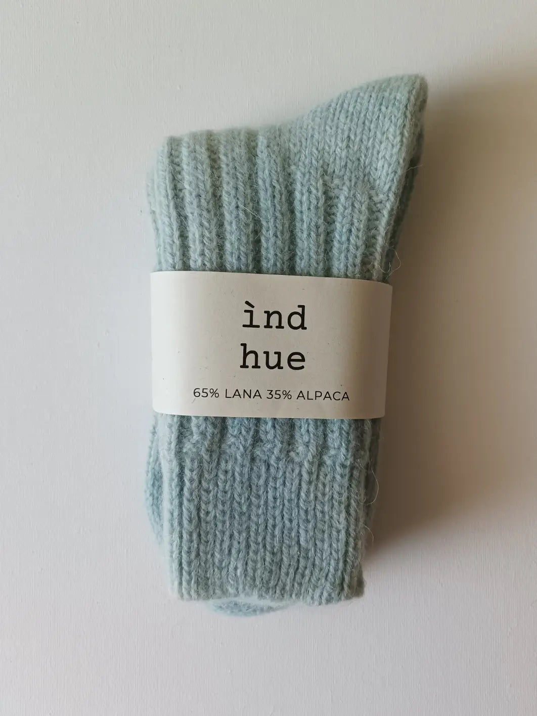 SKARPETKI Z WEŁNY I ALPAKI / 100% naturalne, kolor Niebo