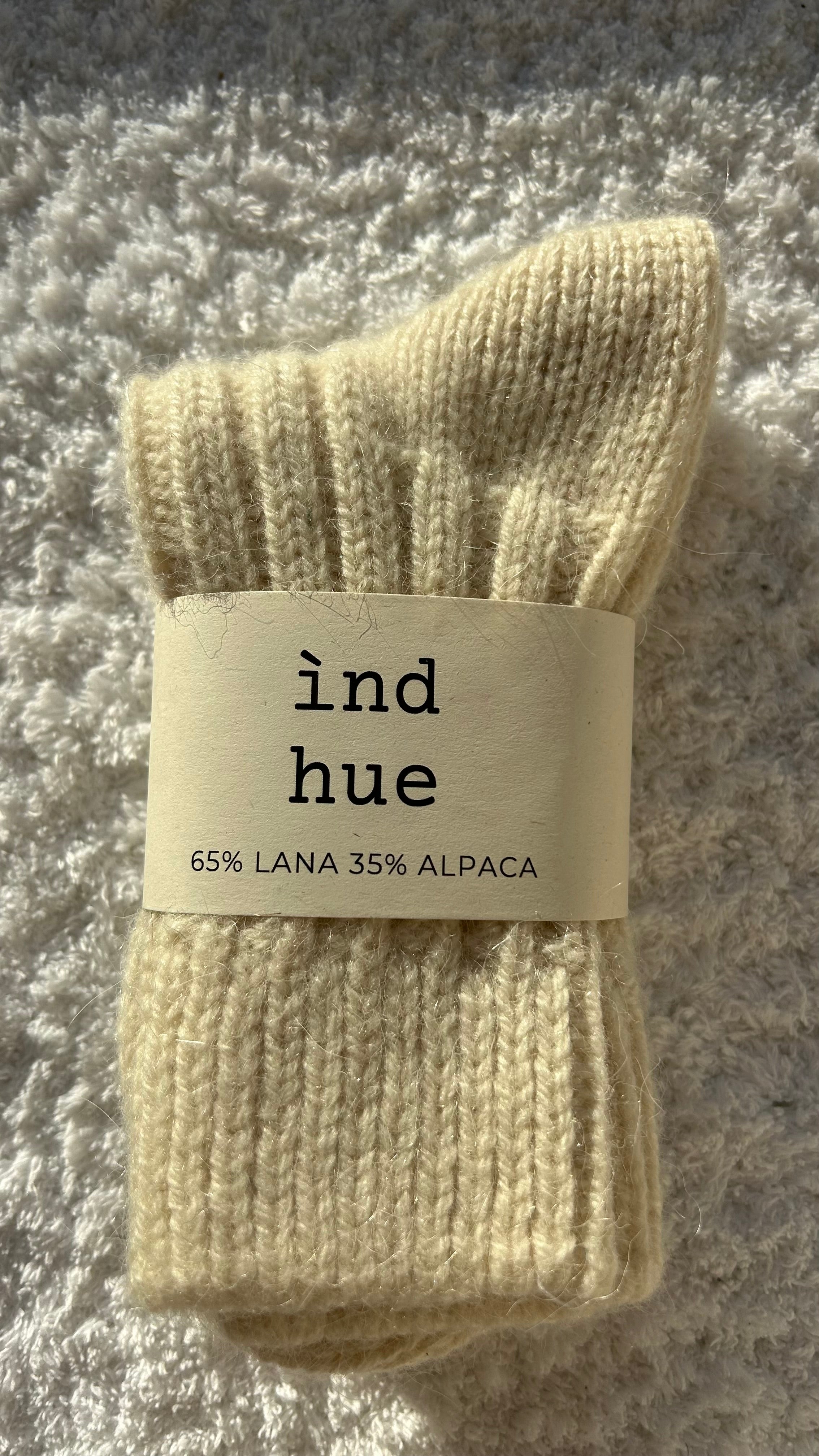 SKARPETKI Z WEŁNY I ALPAKI / 100% naturalne, kolor Natura