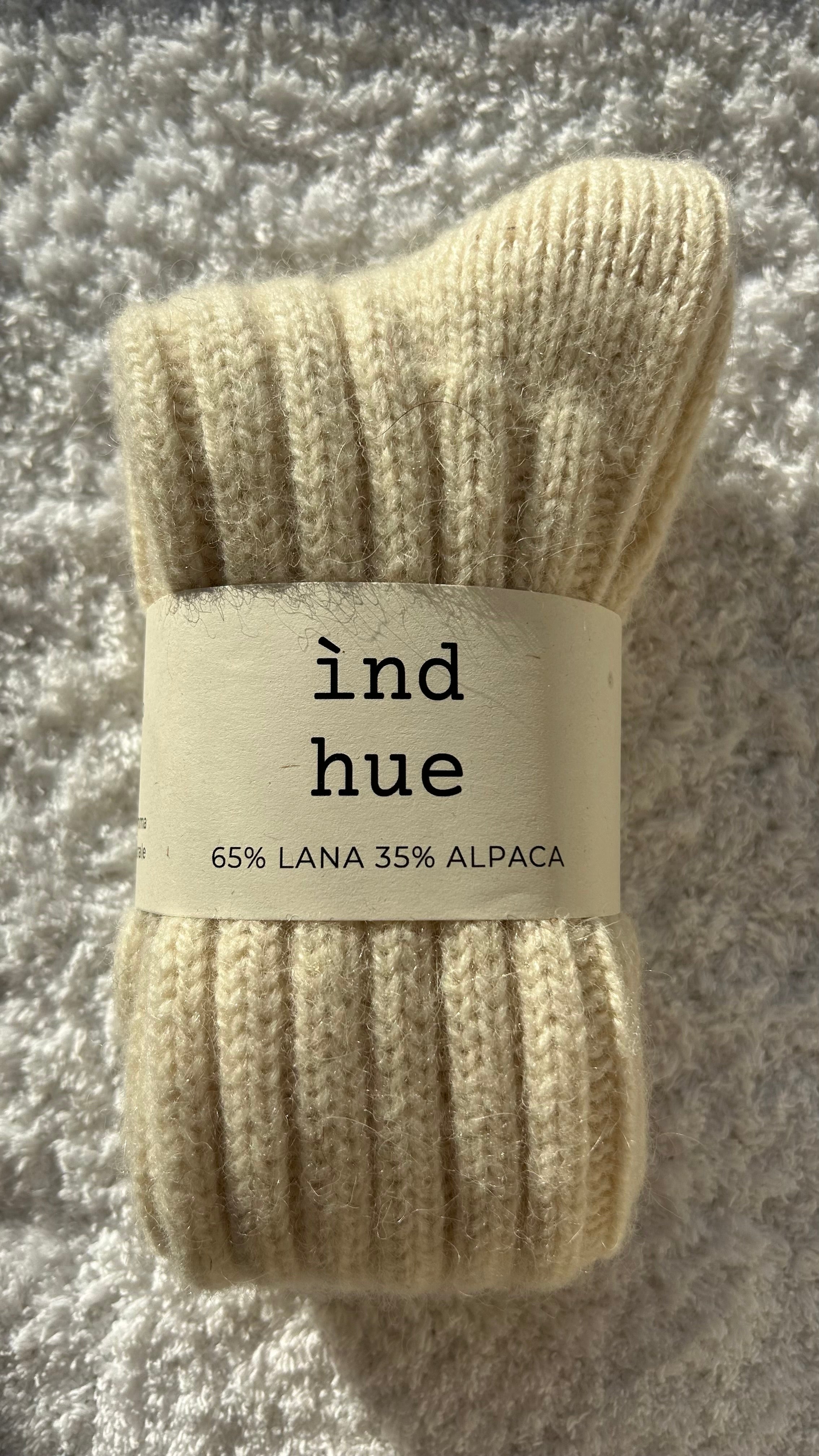 PODKOLANÓWKI Z WEŁNY I ALPAKI / 100% naturalne, kolor Natura