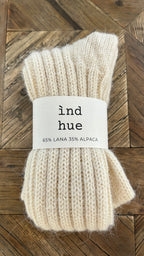 PODKOLANÓWKI Z WEŁNY I ALPAKI / 100% naturalne, kolor Natura