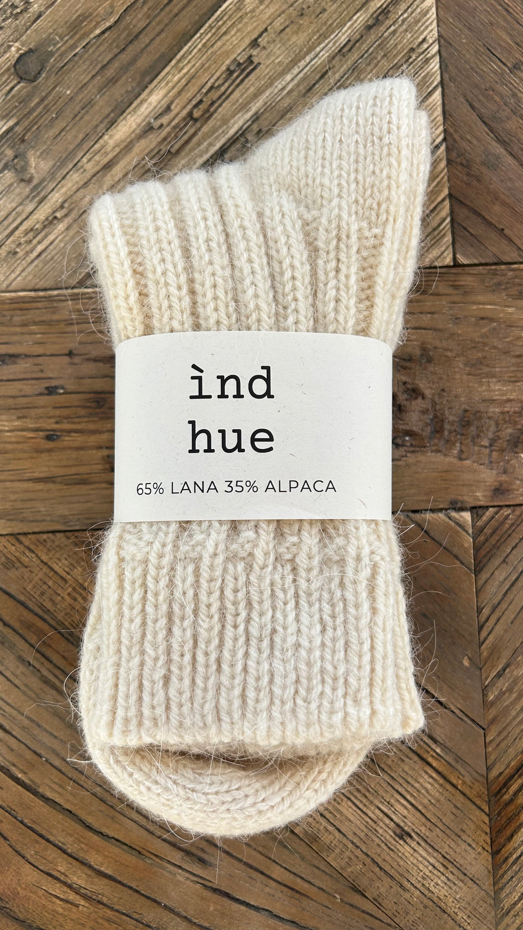 SKARPETKI Z WEŁNY I ALPAKI / 100% naturalne, kolor Natura