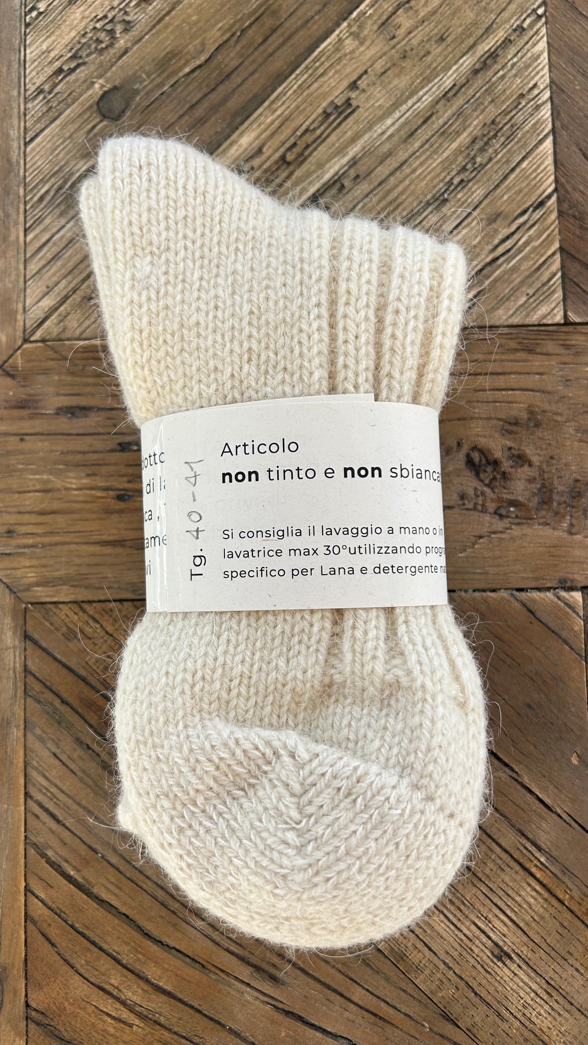 PODKOLANÓWKI Z WEŁNY I ALPAKI / 100% naturalne, kolor Natura