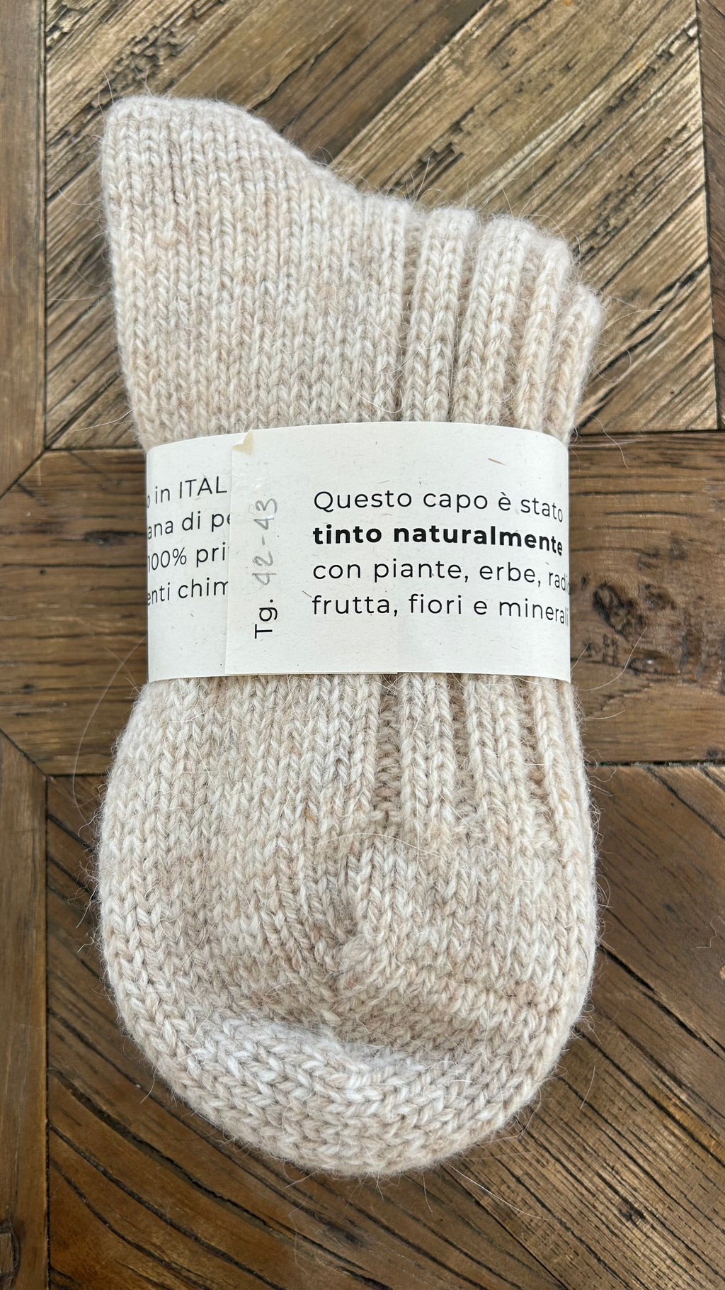 SKARPETKI Z WEŁNY I ALPAKI / 100% naturalne, kolor Melanż