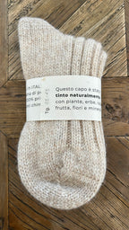 SKARPETKI Z WEŁNY I ALPAKI / 100% naturalne, kolor Melanż