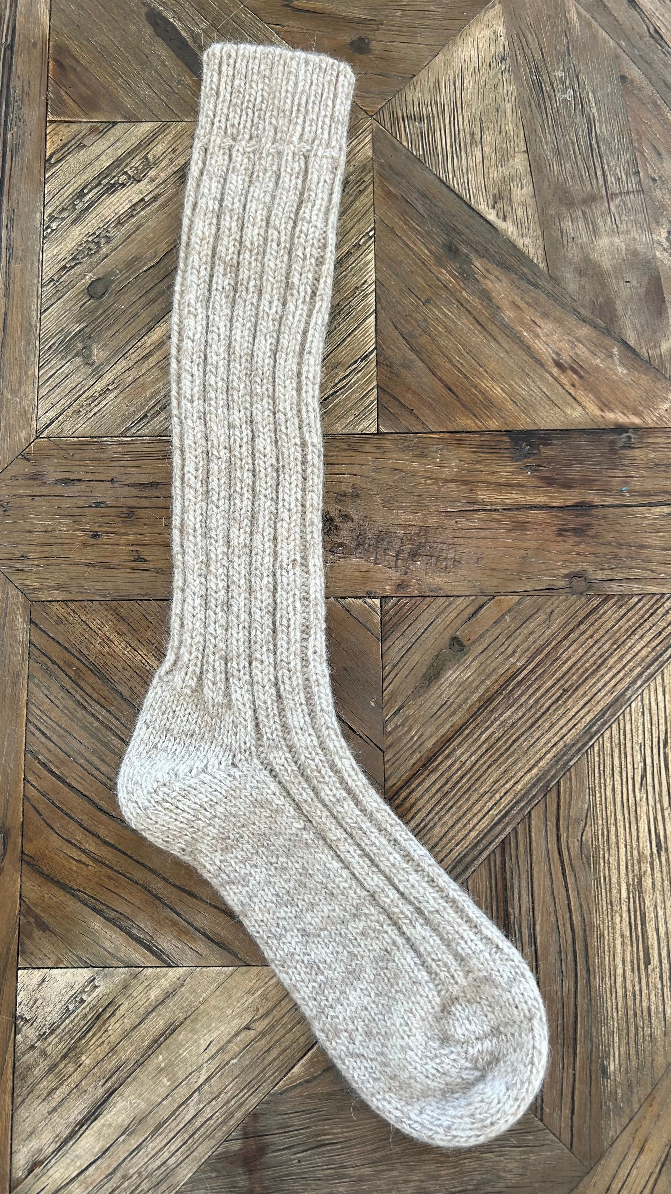 PODKOLANÓWKI Z WEŁNY I ALPAKI / 100% naturalne, kolor Melanż