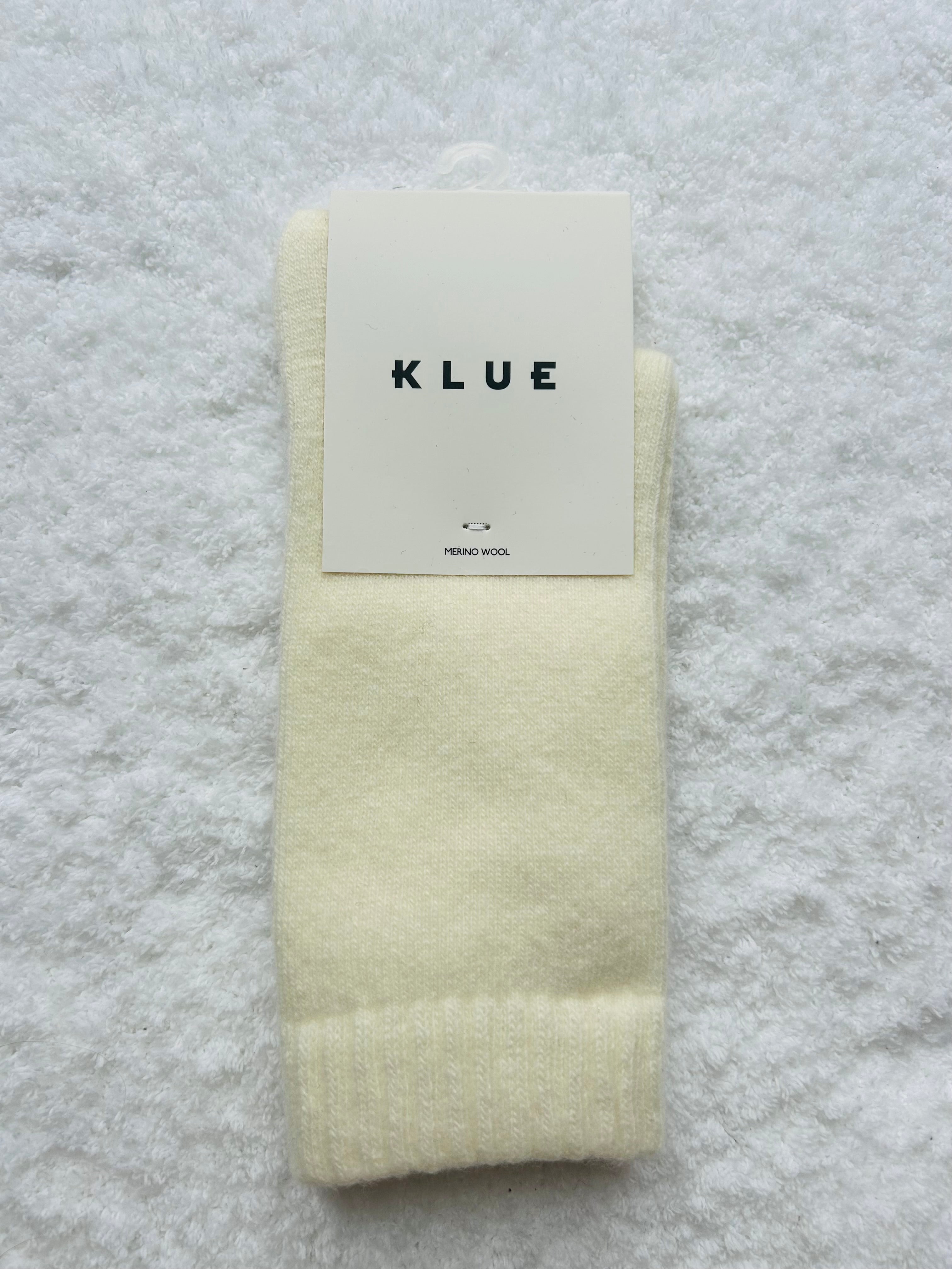 Skarpety z wełny merino KLUE białe