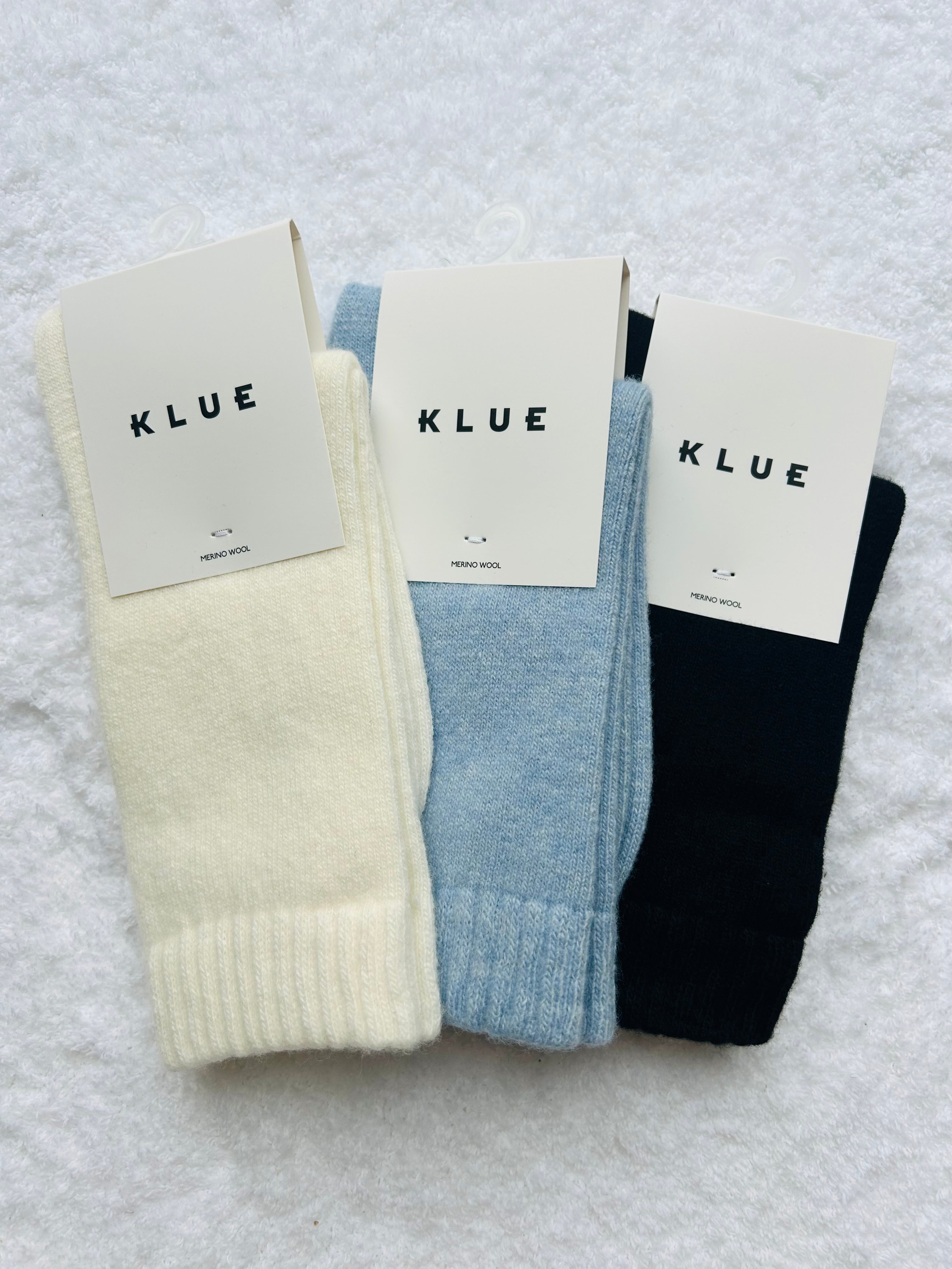 Skarpety z wełny merino KLUE niebieskie