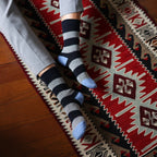Skarpety z wełny MERINO w paski | Navy and Grey: 41-46 WYSYŁKA W LISTOPADZIE