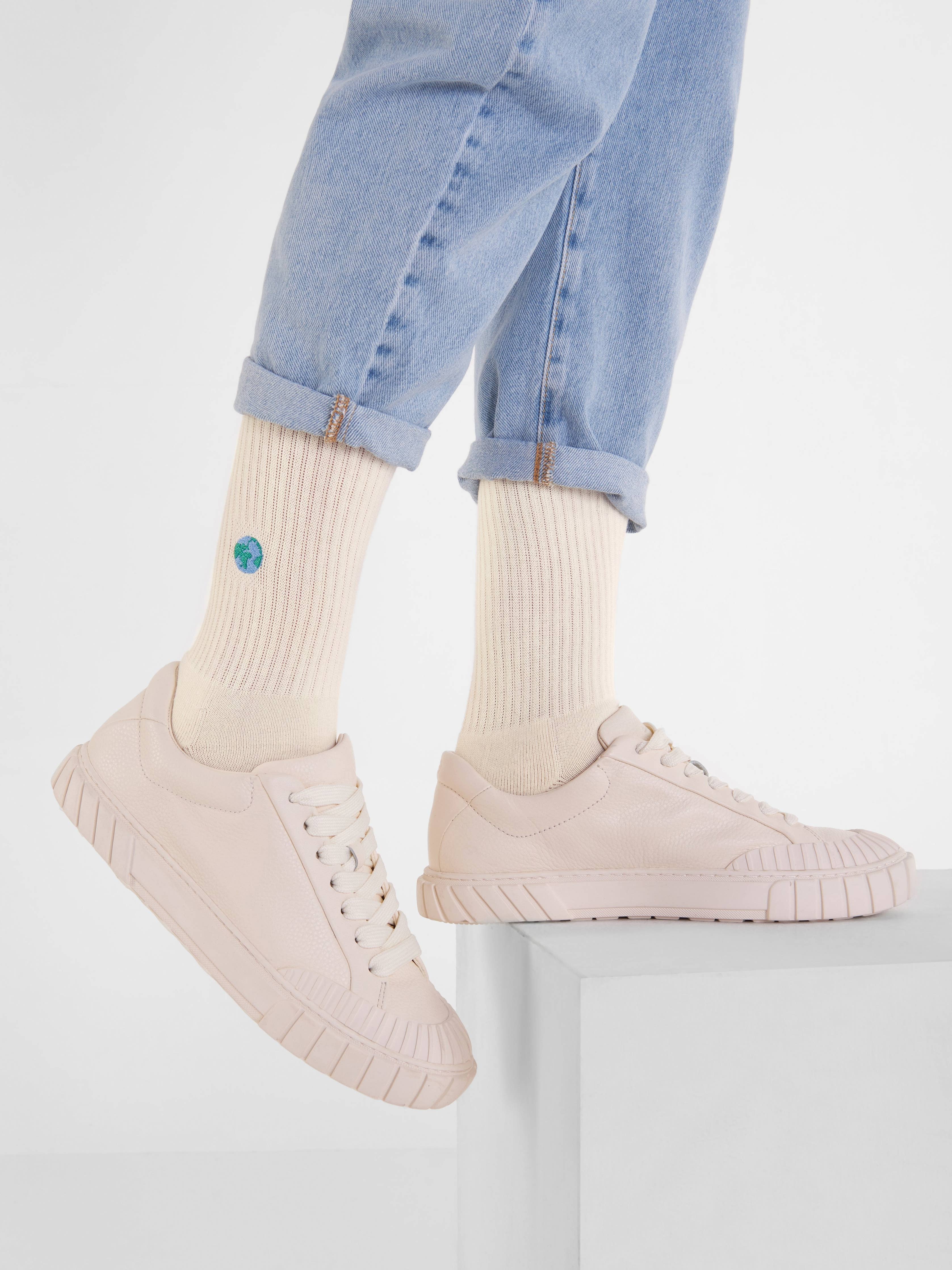 Skarpety z organicznej bawełny typu crew ZIEMIA