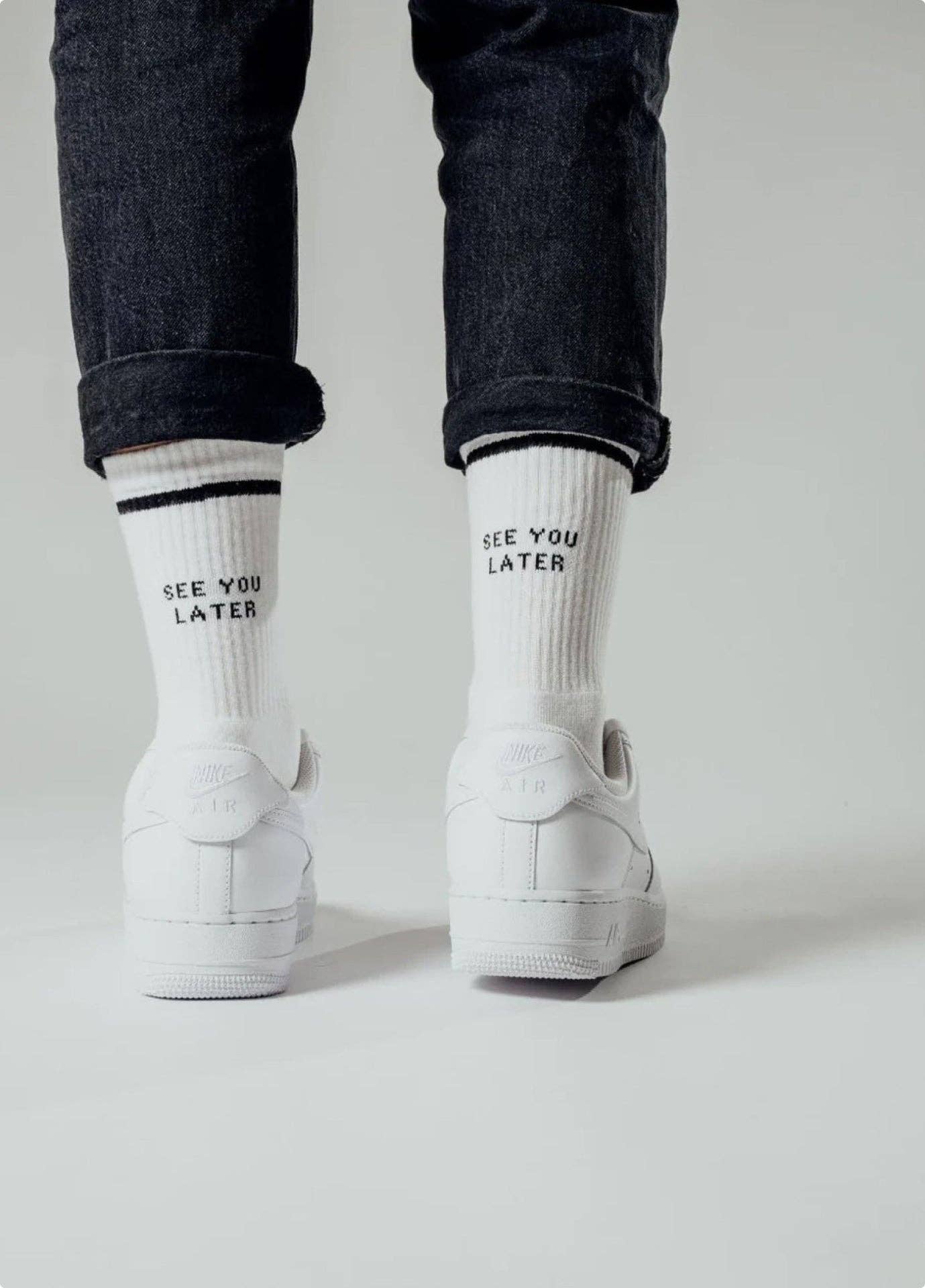 Skarpety z organicznej bawełny typu crew SEE YOU LATER