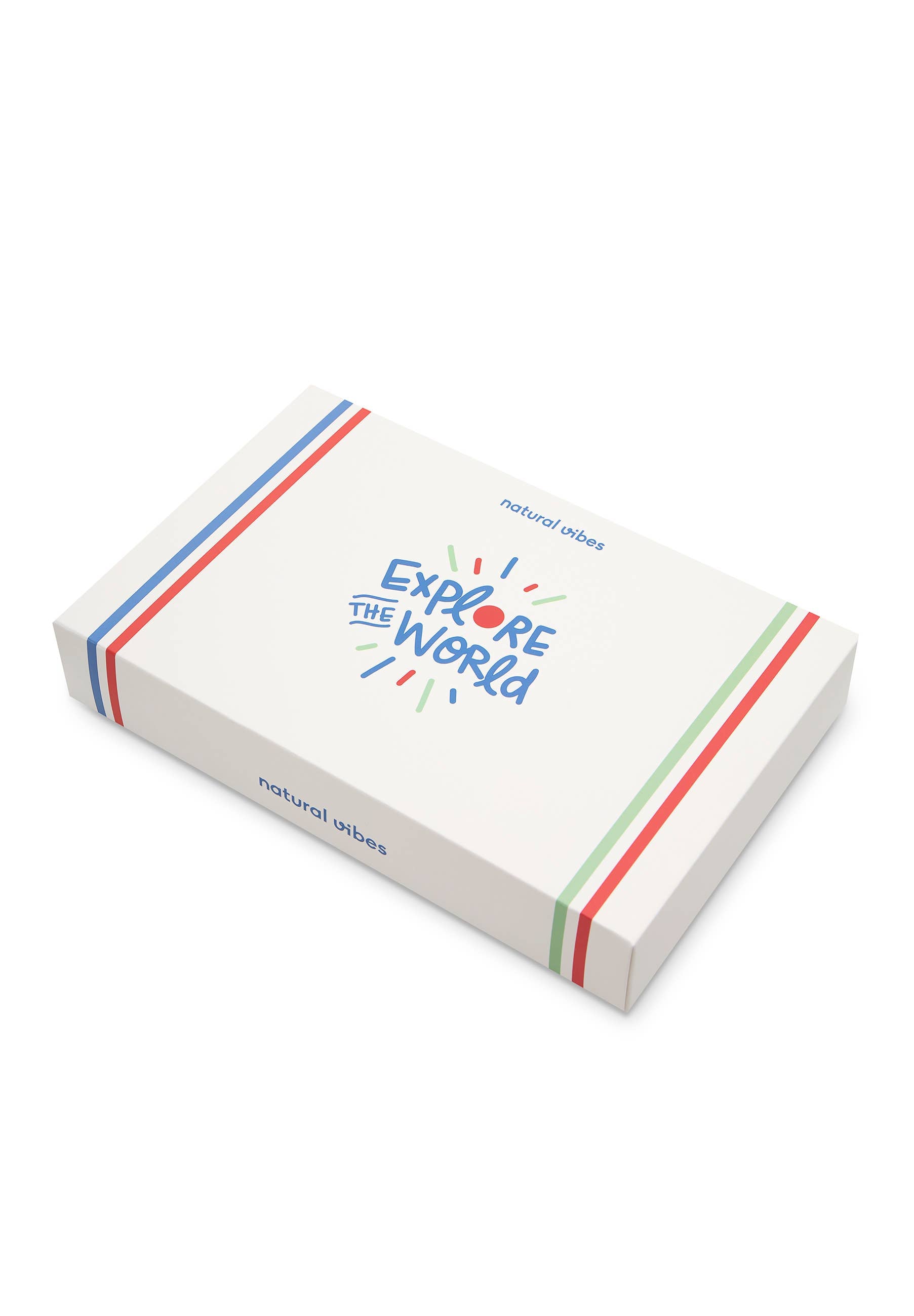 Organiczne skarpety typu crew z bio bawełny - 3-pak prezentowy „Paszport na podróż”