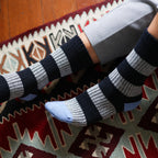 Skarpety z wełny MERINO w paski | Navy and Grey: 41-46 WYSYŁKA W LISTOPADZIE