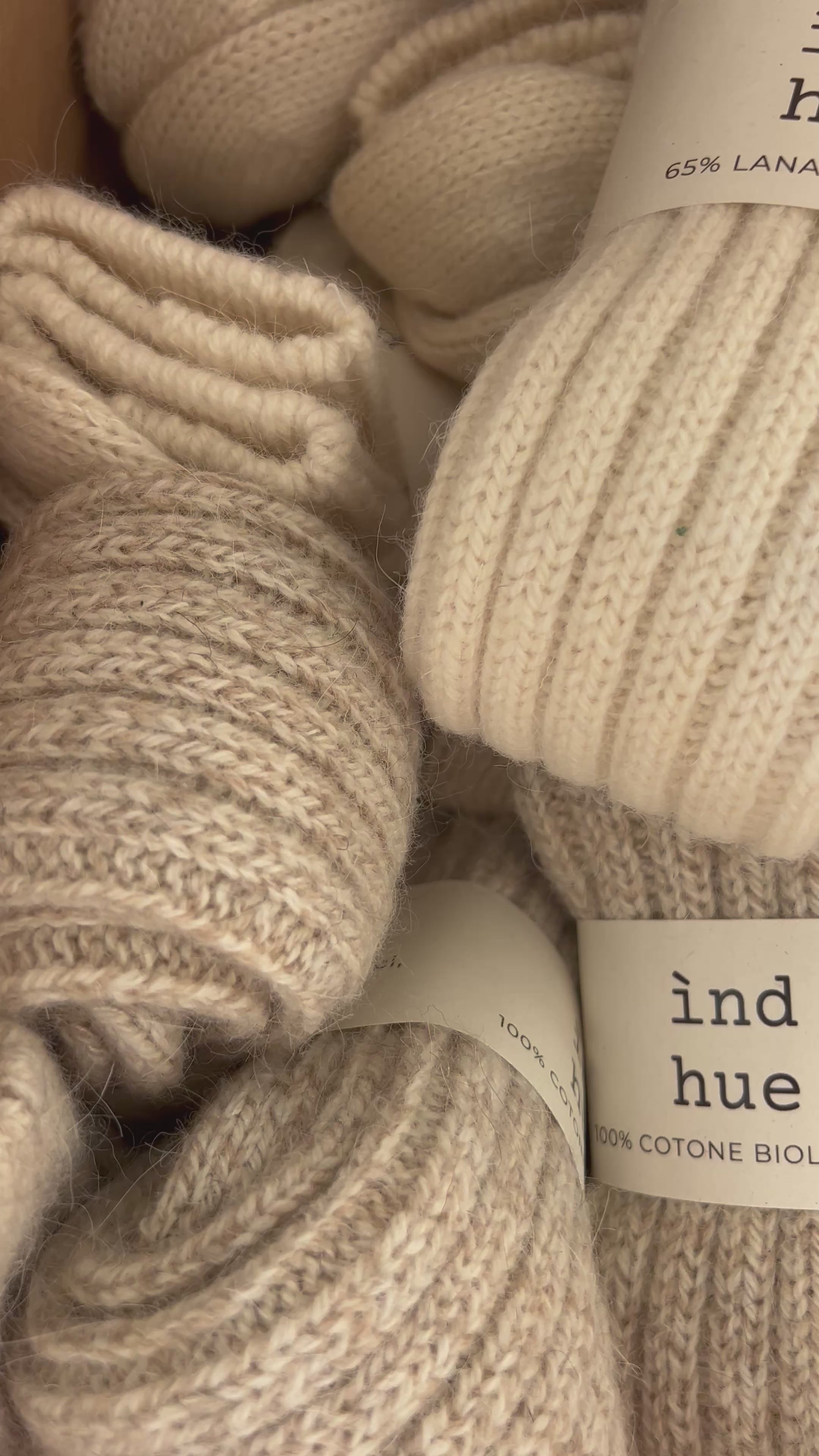 PODKOLANÓWKI Z WEŁNY I ALPAKI / 100% naturalne, kolor Natura