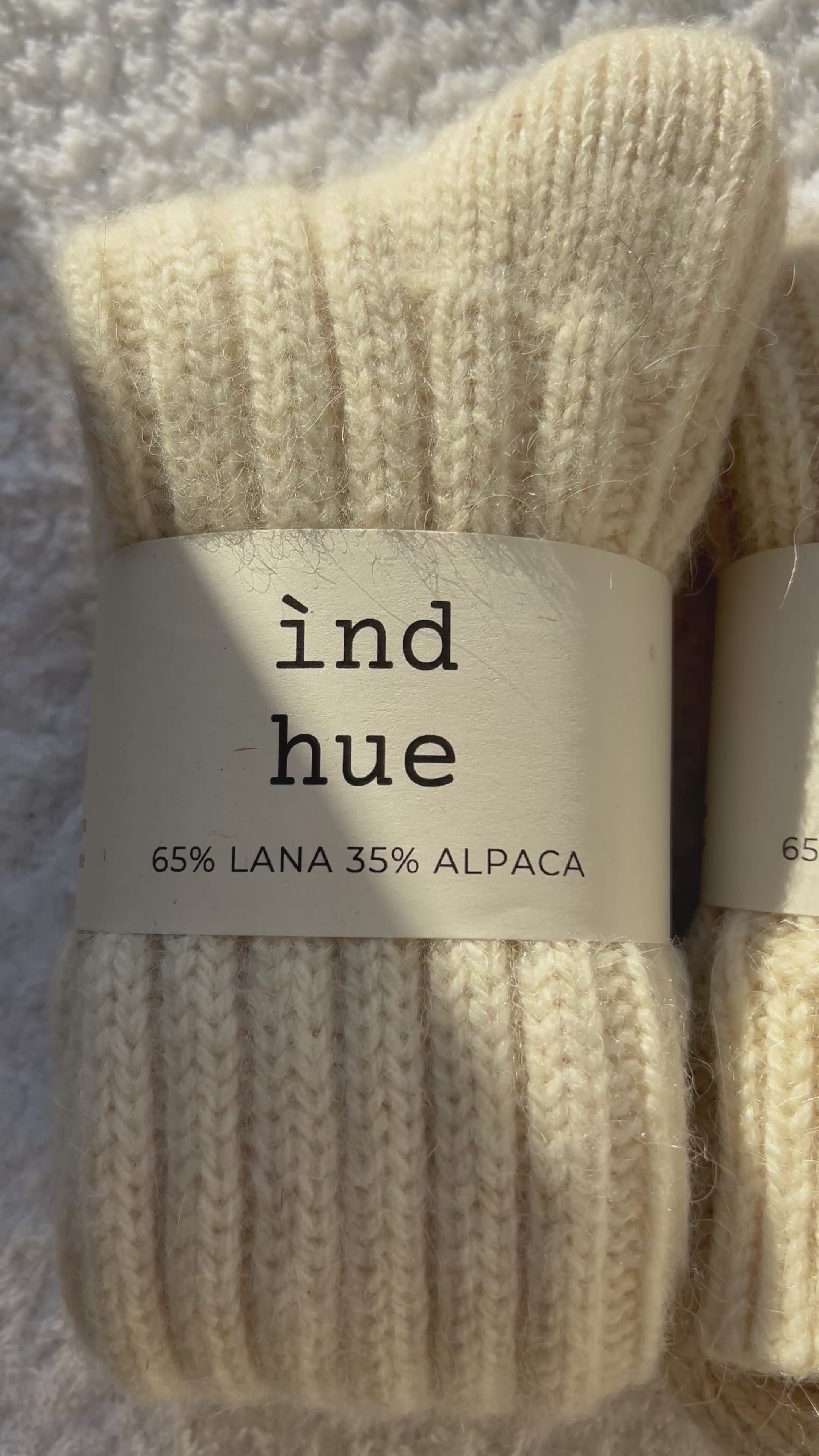 SKARPETKI Z WEŁNY I ALPAKI / 100% naturalne, kolor Natura